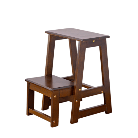 บันไดไม้ยางพารา 2 ขั้น ประกอบส่ง Evergreen Furniture SLST-55  40x43x55ซม. สีน้ำตาลเข้ม_0